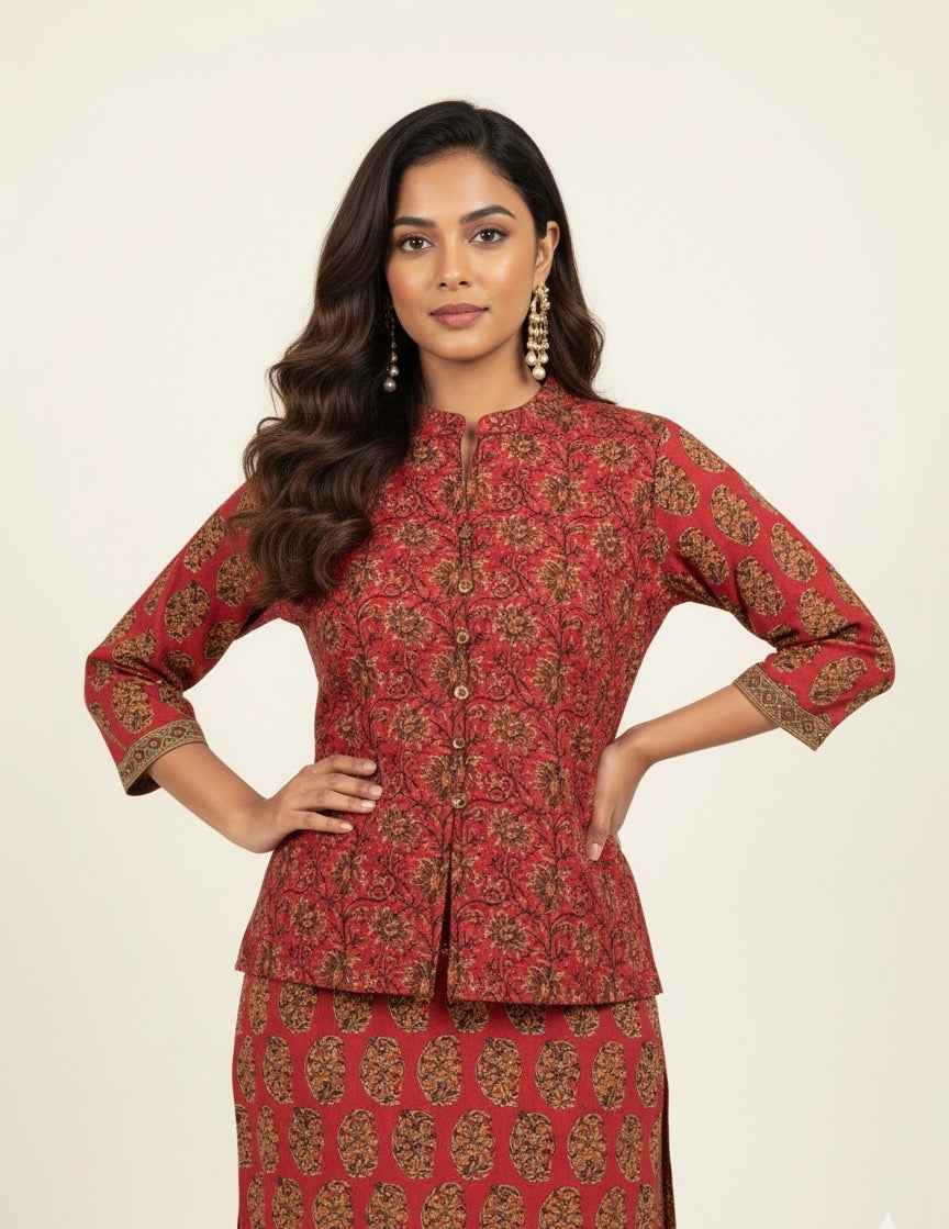 Pure Cotton Three Piece Suit With Quilted Cotton Jacket JK002