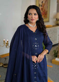 Mul Cotton A Line Dupatta Set With Embroidery Work