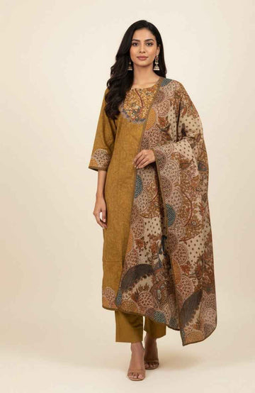 Pure Cotton Digital Print Dupatta Set