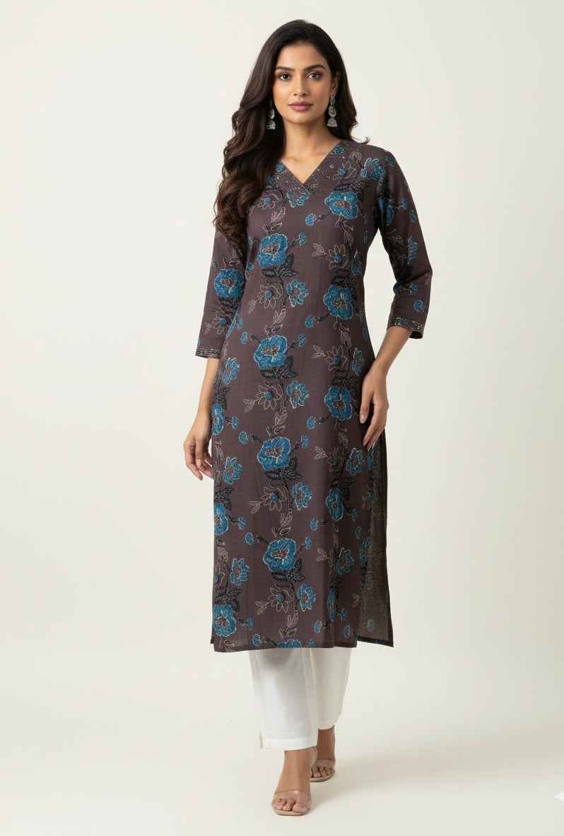 Straight Fit Only Kurta In Pure Cotton OK033