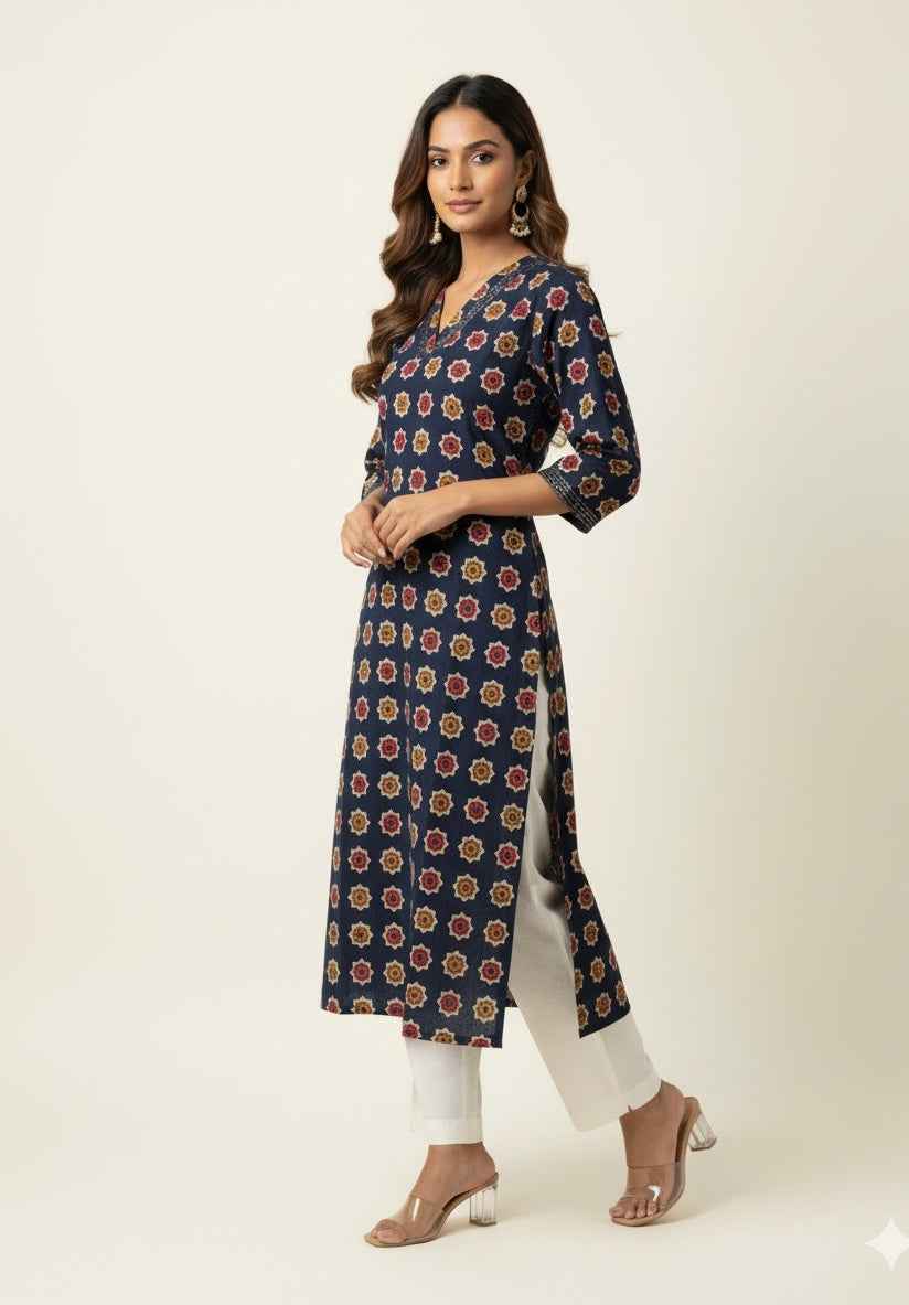 Straight Fit Only Kurta In Pure Cotton OK036