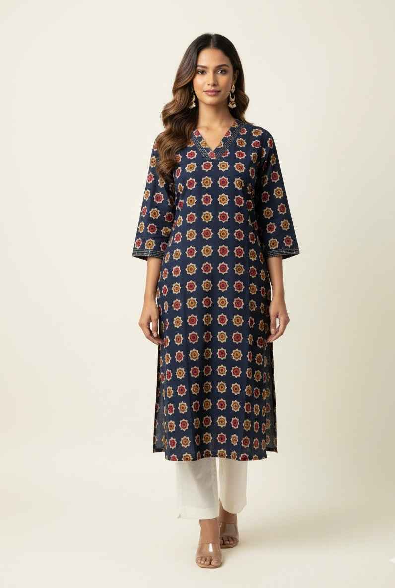 Straight Fit Only Kurta In Pure Cotton OK036