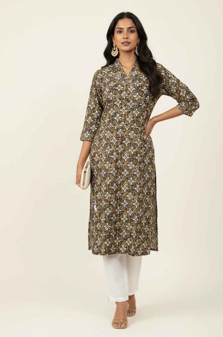 Straight Fit Only Kurta In Pure Cotton OK043