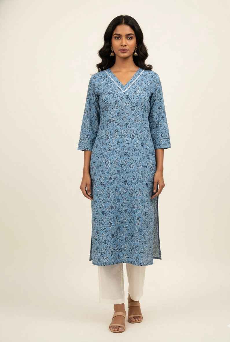 Straight Fit Only Kurta In Pure Cotton OK045