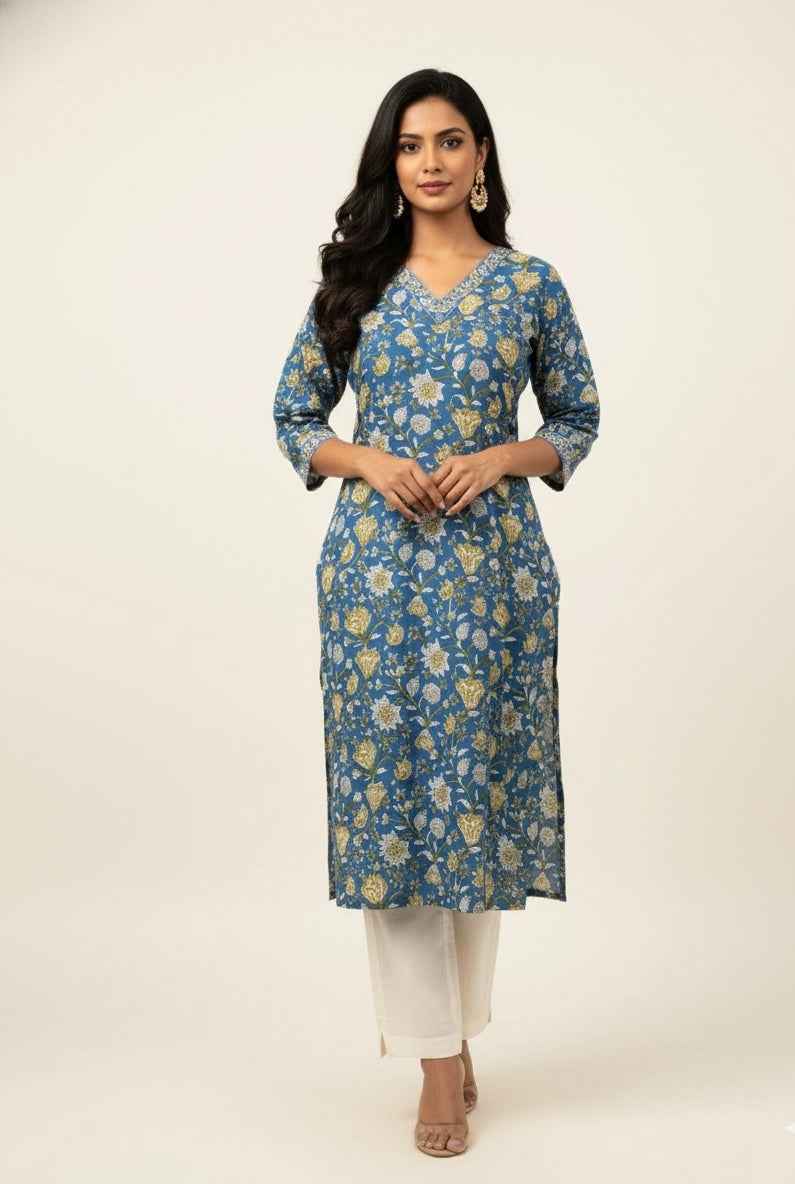 Straight Fit Only Kurta In Pure Cotton OK048
