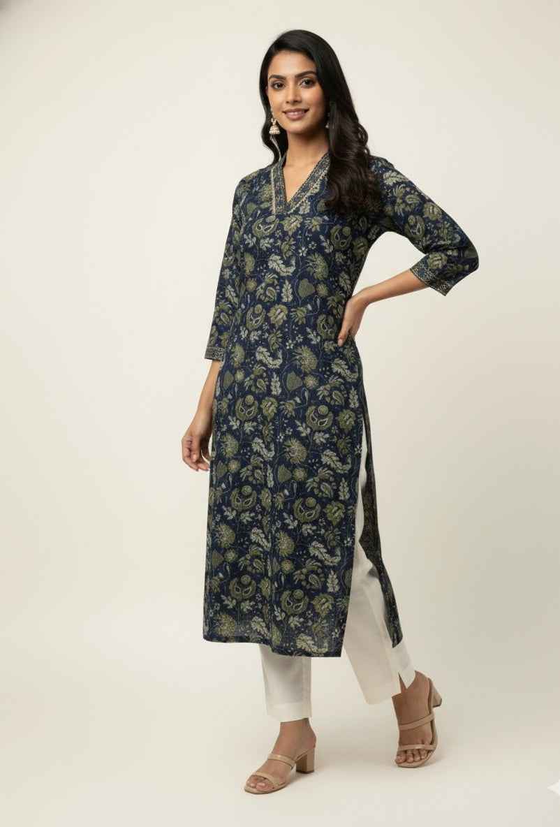 Straight Fit Only Kurta In Pure Cotton OK049