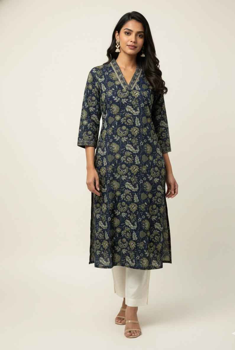 Straight Fit Only Kurta In Pure Cotton OK049