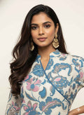Angrakha Style Floral Print Cotton Kurtas OK052