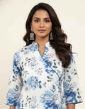 Angrakha Style Floral Print Cotton Kurtas OK054