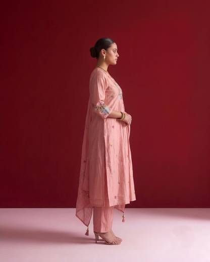Chanderi Silk Floral Embroidered Suit MLC28