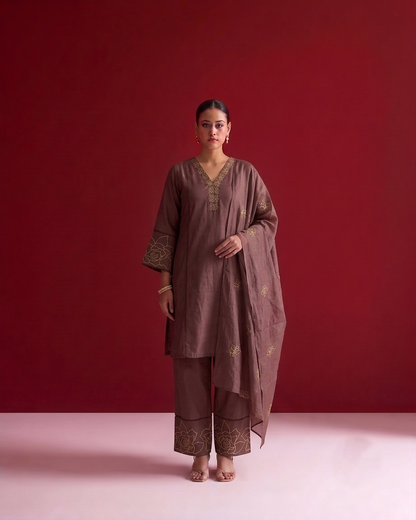 Pure Mul Cotton Dupatta Set With Embroidery MLC49
