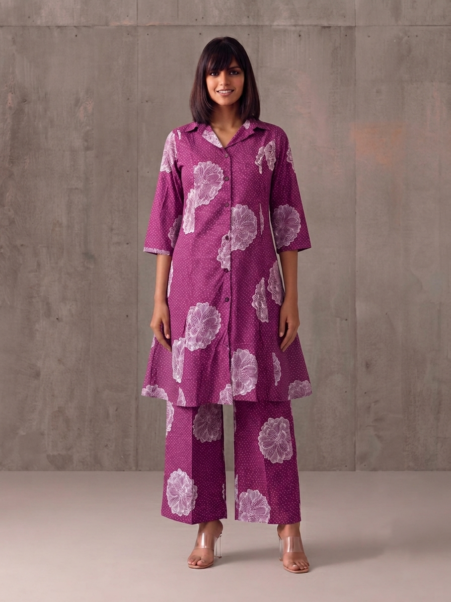 Premium Cotton Aline Pent Set
