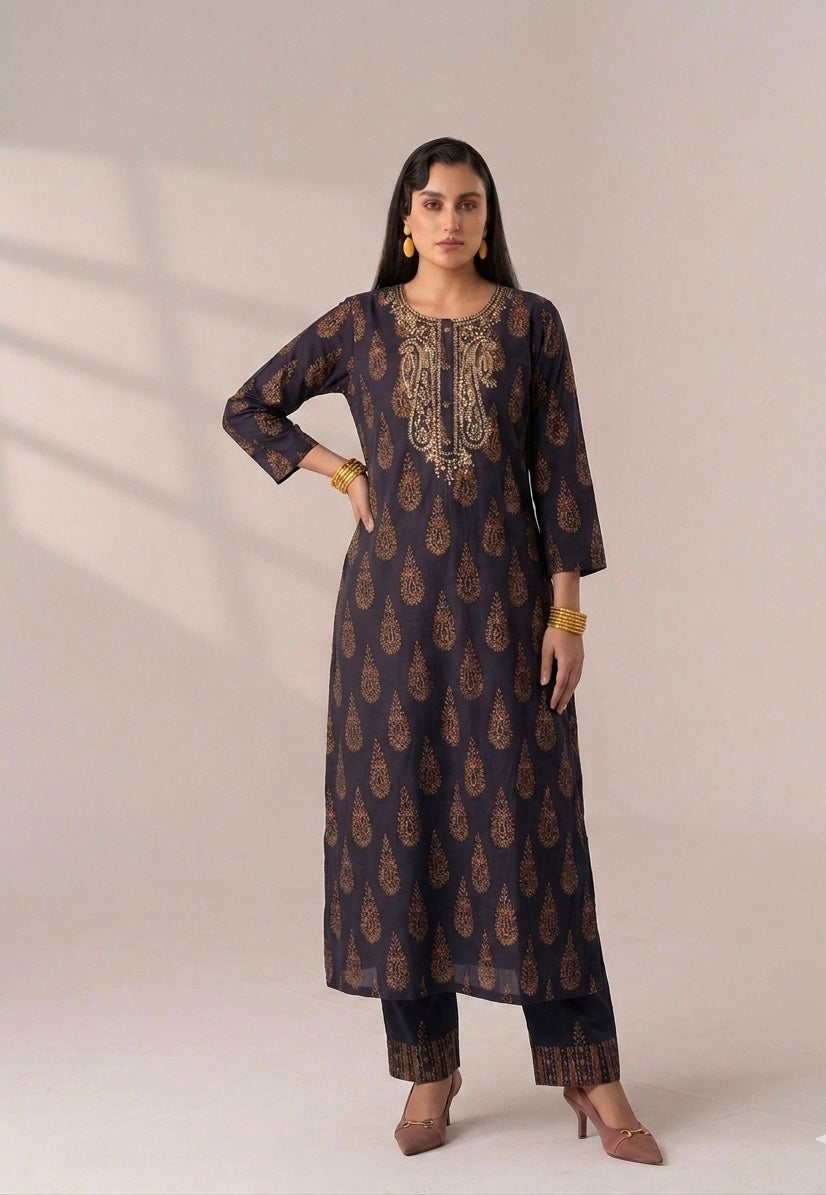 Pure Cotton Three Piece Dupatta Set MSS020