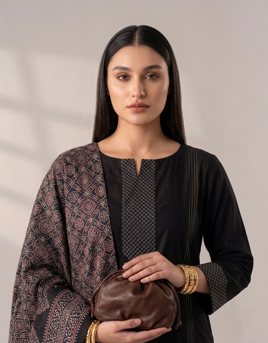 Pure cotton Three Piece Dupatta Set MSS021