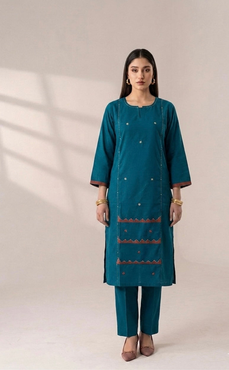 Pure Cotton Three Piece Dupatta Set MSS048
