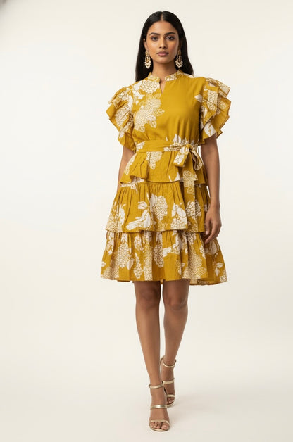 One Piece Summer Dress in Mustard Yellow - SD002