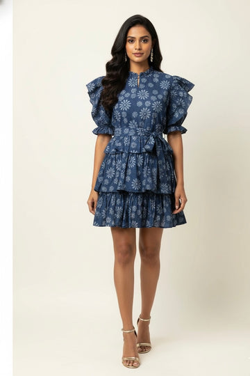 One Piece Summer Dress in Indigo Blue - SD001