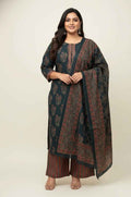 Pure Cotton Three Piece Dupatta Set With Plus Size CS0145