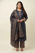 Pure Cotton Three Piece Dupatta Set With Plus Size CS0145