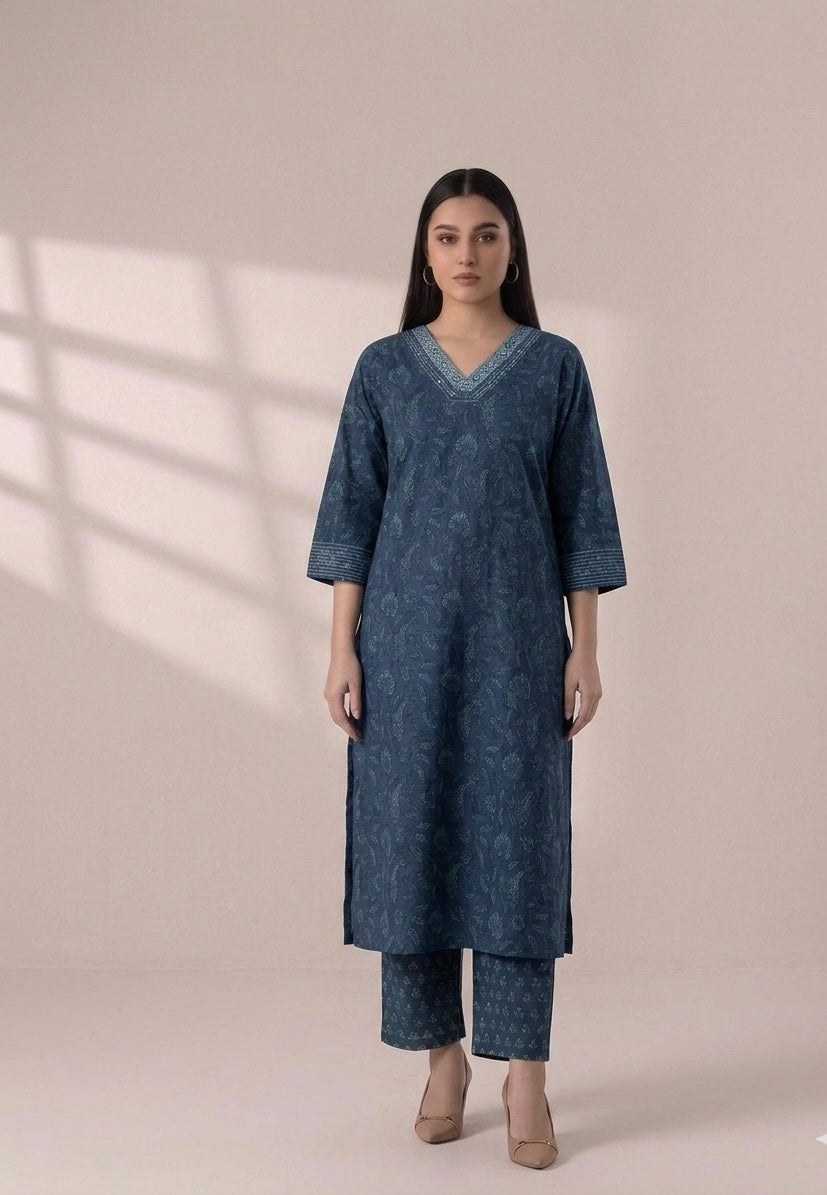Pure Cotton Three Piece Dupatta Set MSS055
