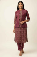 Pure Cotton Three Piece Suit With Quilted Cotton Jacket JK009