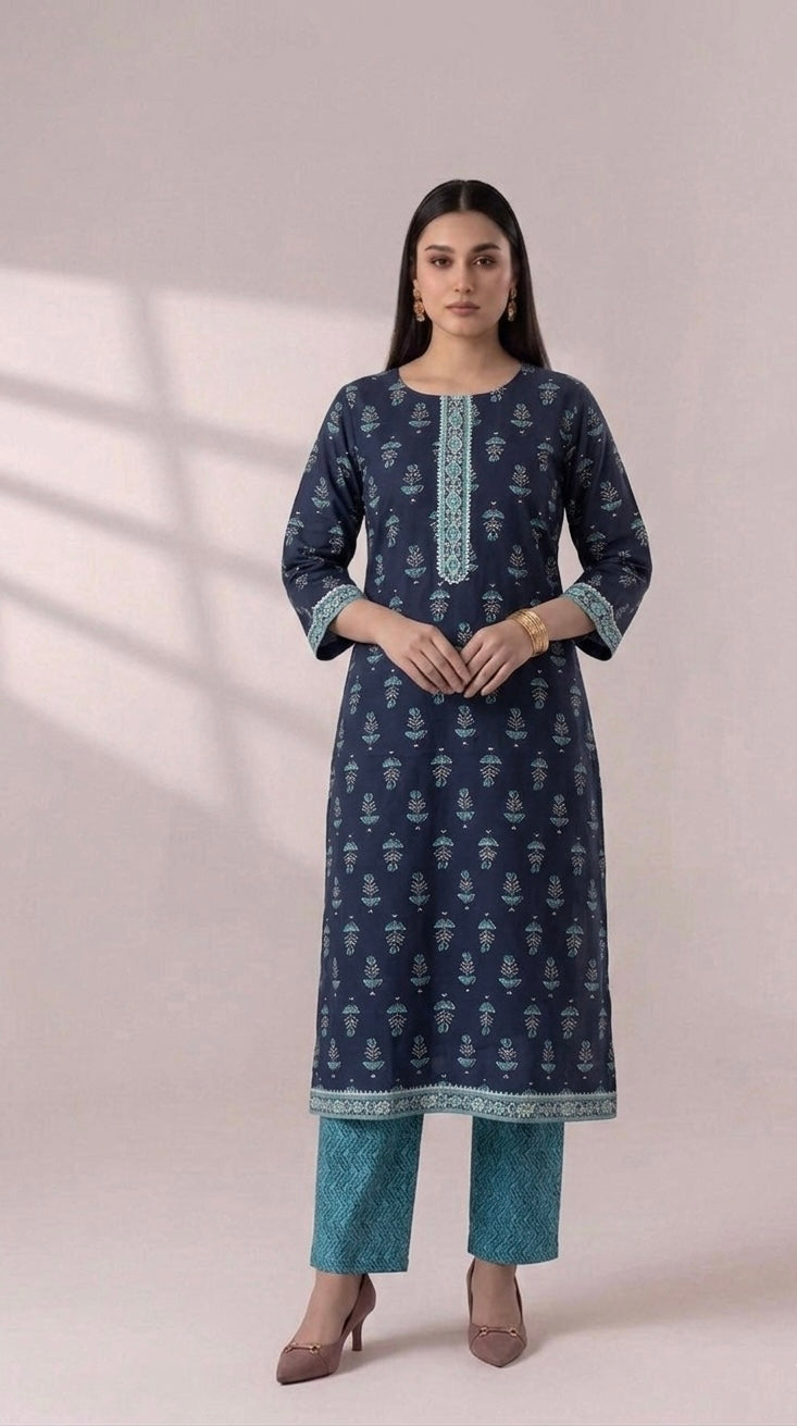 Pure Cotton Three Piece Dupatta Set MSS050