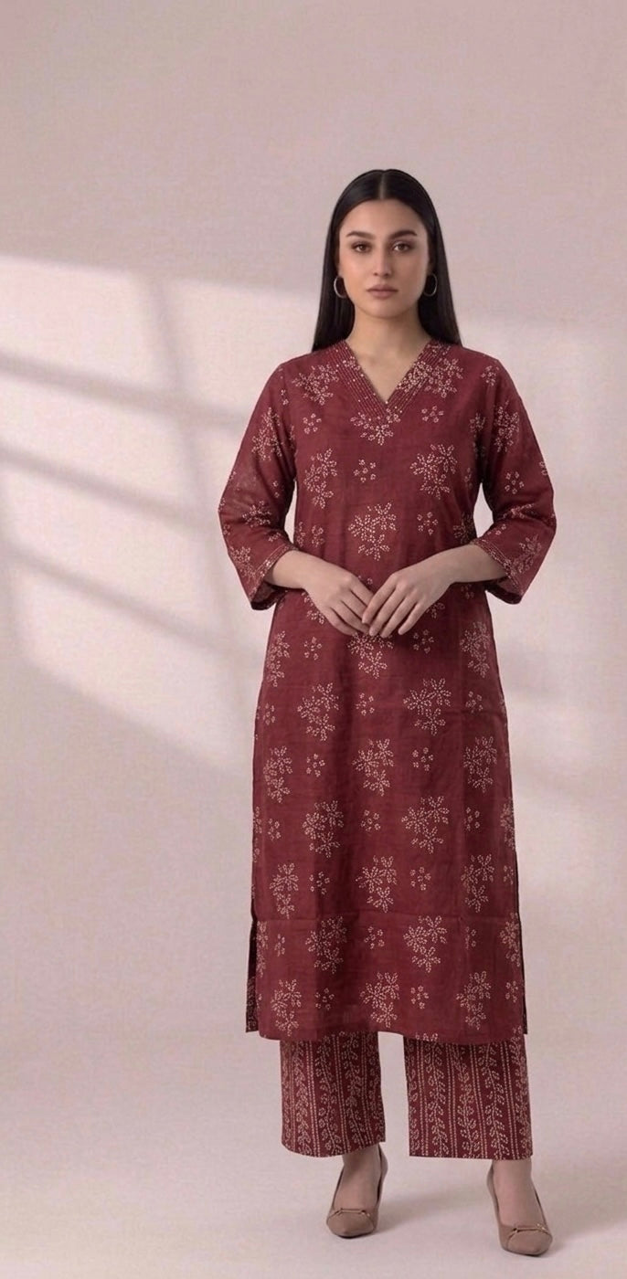 Pure Cotton Three Piece Dupatta Set MSS057