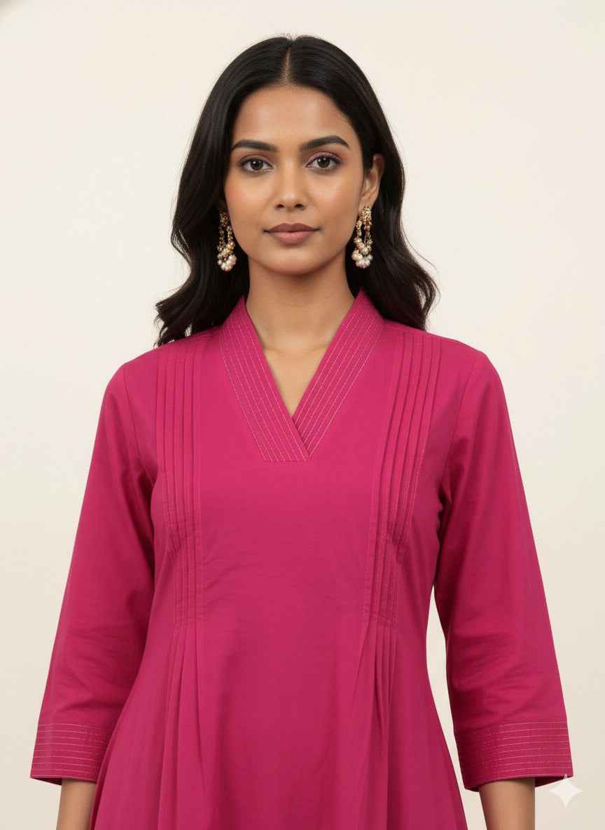 Pure Cotton A Line Two Piece Pant Set