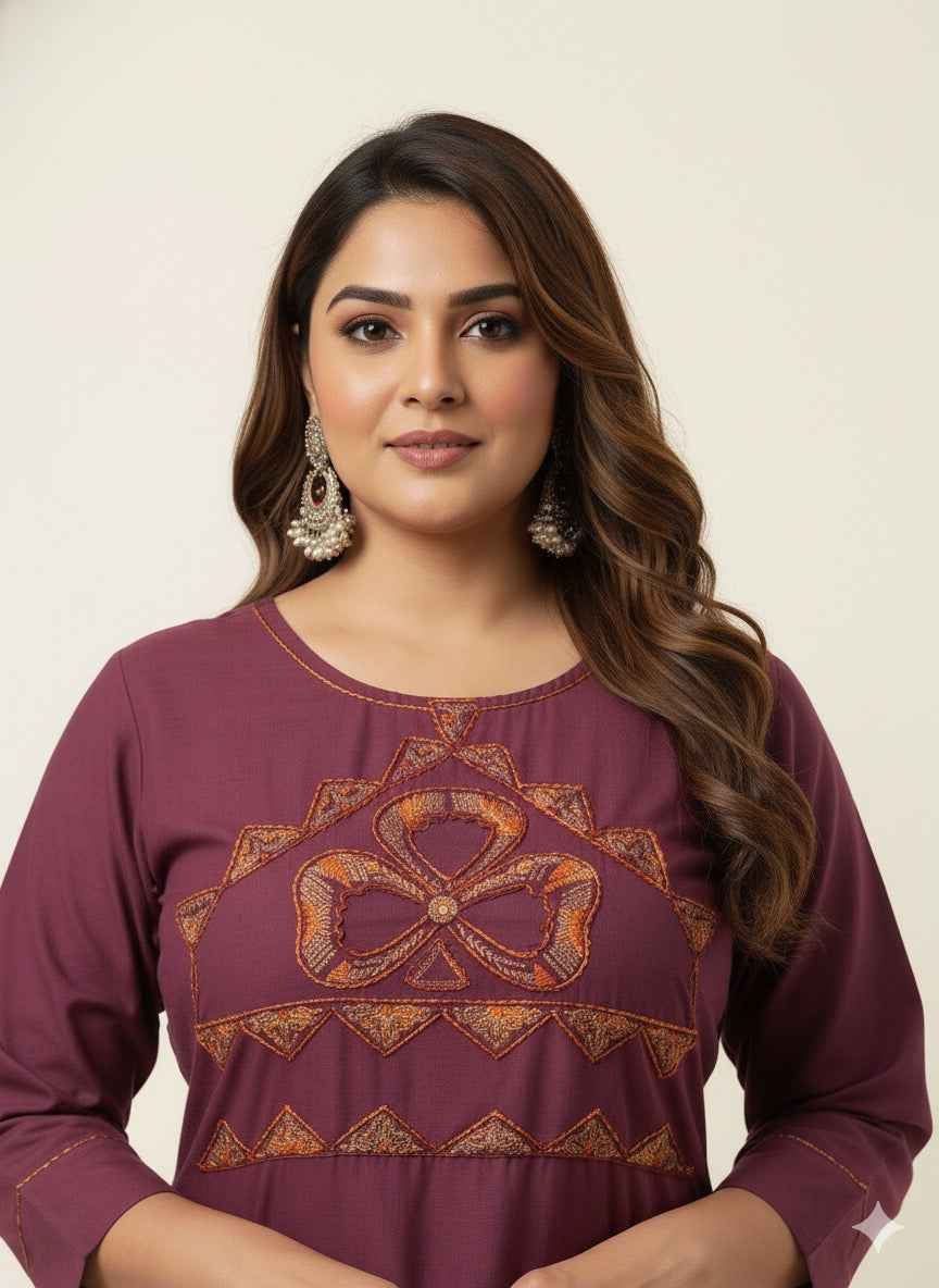 Pure Cotton Three Piece Dupatta Set With Plus Size CS0152