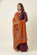 Pure Cotton Three Piece Dupatta Set With Plus Size CS0152