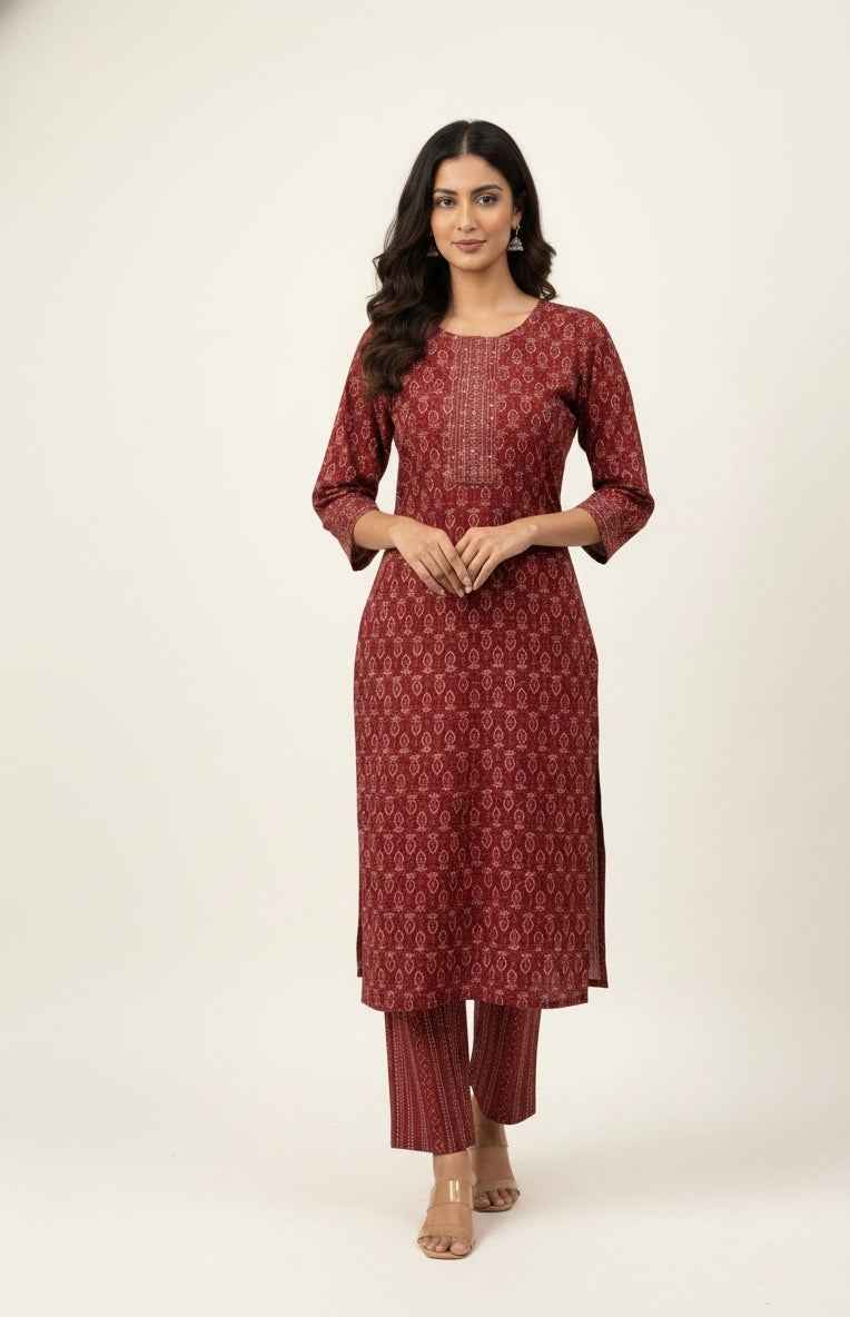 Pure cotton block print Dupatta set CS0149