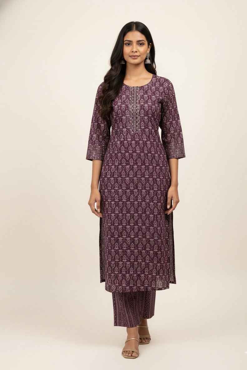 Pure cotton block print Dupatta set CS0149