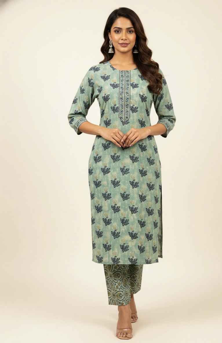 Pure Cotton Three Piece Suit With Quilted Cotton Jacket JK001