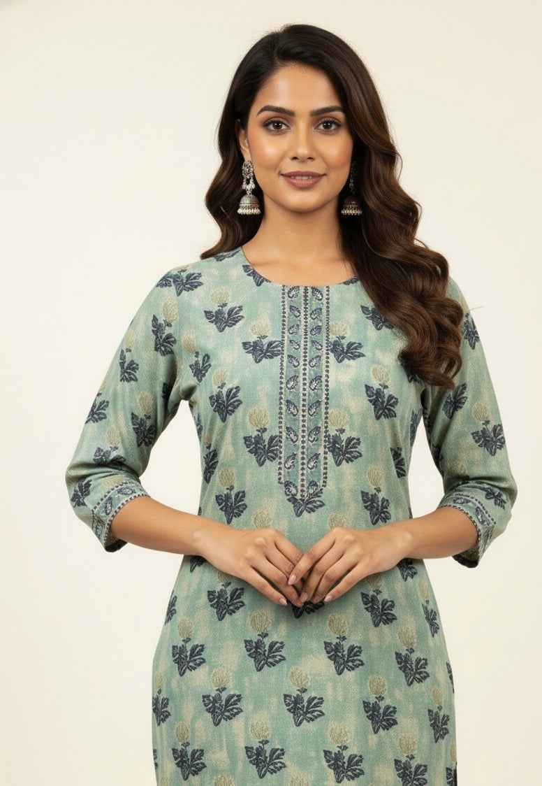 Pure Cotton Three Piece Suit With Quilted Cotton Jacket JK001