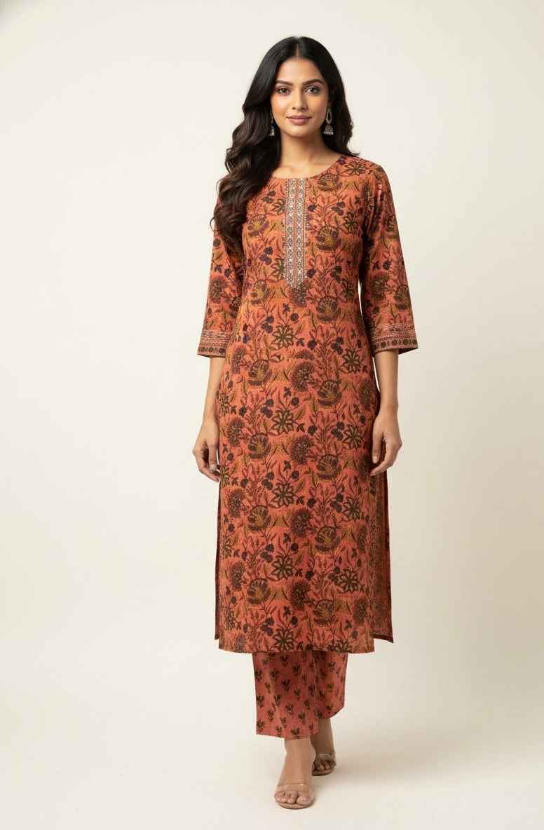 Pure Cotton Three Piece Suit With Quilted Cotton Jacket JK002