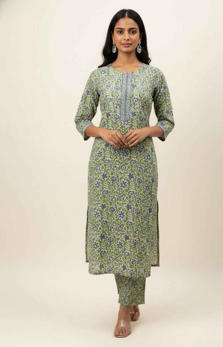 Pure Cotton Three Piece Suit With Quilted Cotton Jacket JK003