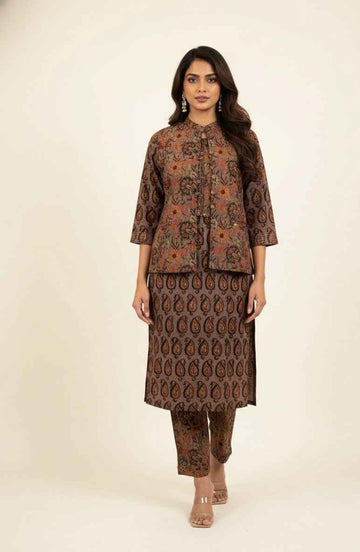 Pure Cotton Three Piece Suit With Quilted Cotton Jacket JK004