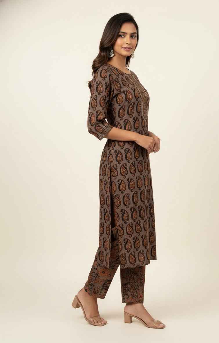 Pure Cotton Three Piece Suit With Quilted Cotton Jacket JK004