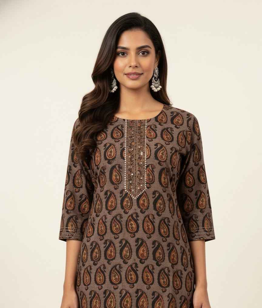 Pure Cotton Three Piece Suit With Quilted Cotton Jacket JK004