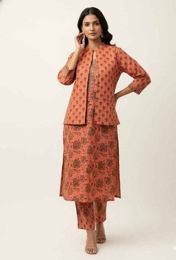 Pure Cotton Three Piece Suit With Quilted Cotton Jacket JK002