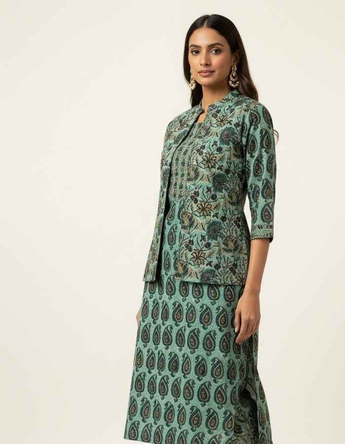 Pure Cotton Three Piece Suit With Quilted Cotton Jacket JK004