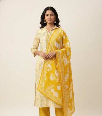 Festival Wear Three Piece Organza Dupatta Set  FW021