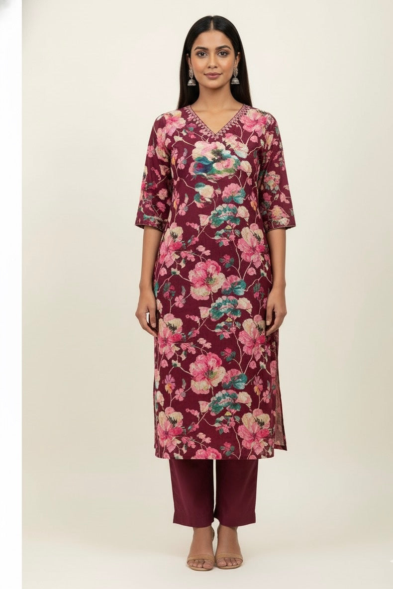 Festival Wear Pure Muslin Floral Print Dupatta Set FW014