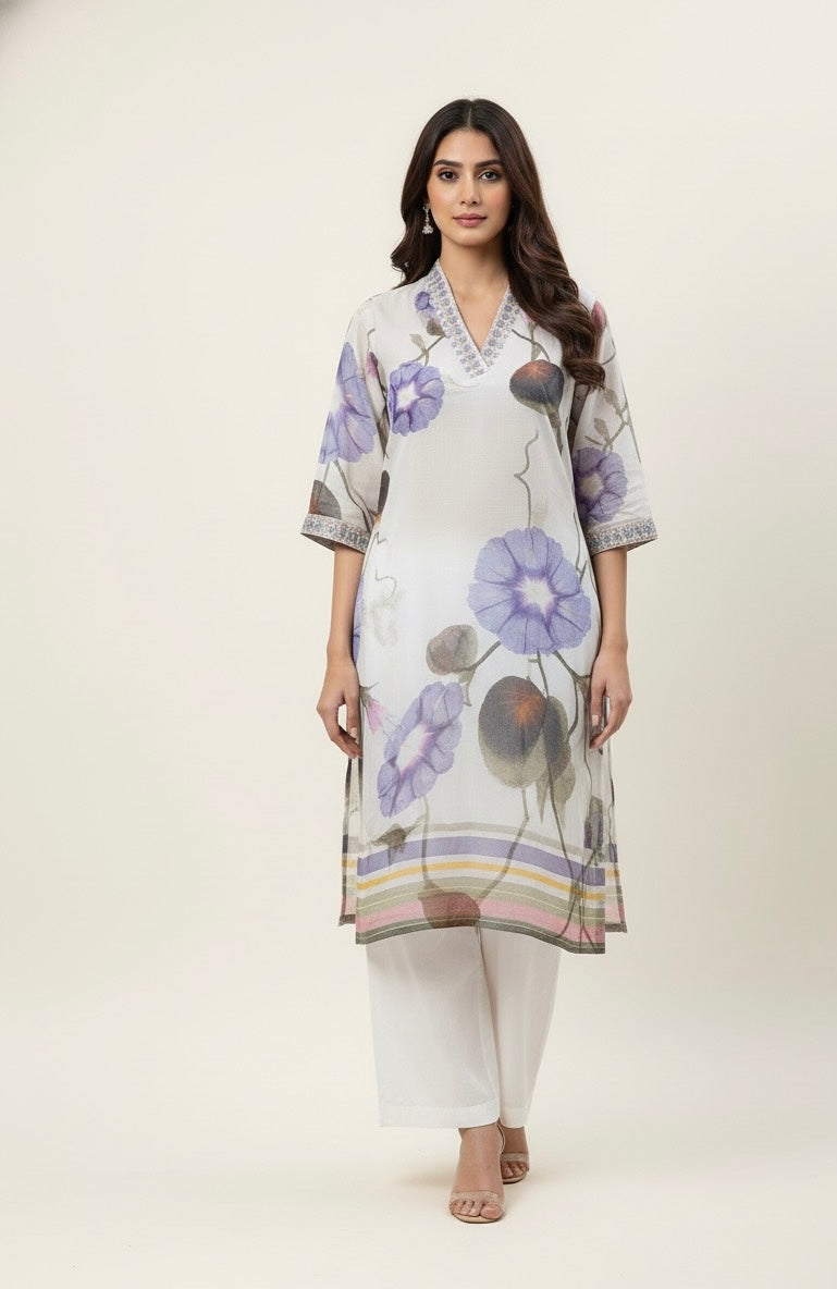 Festival Wear V Neck Organza Dupatta Set FW004