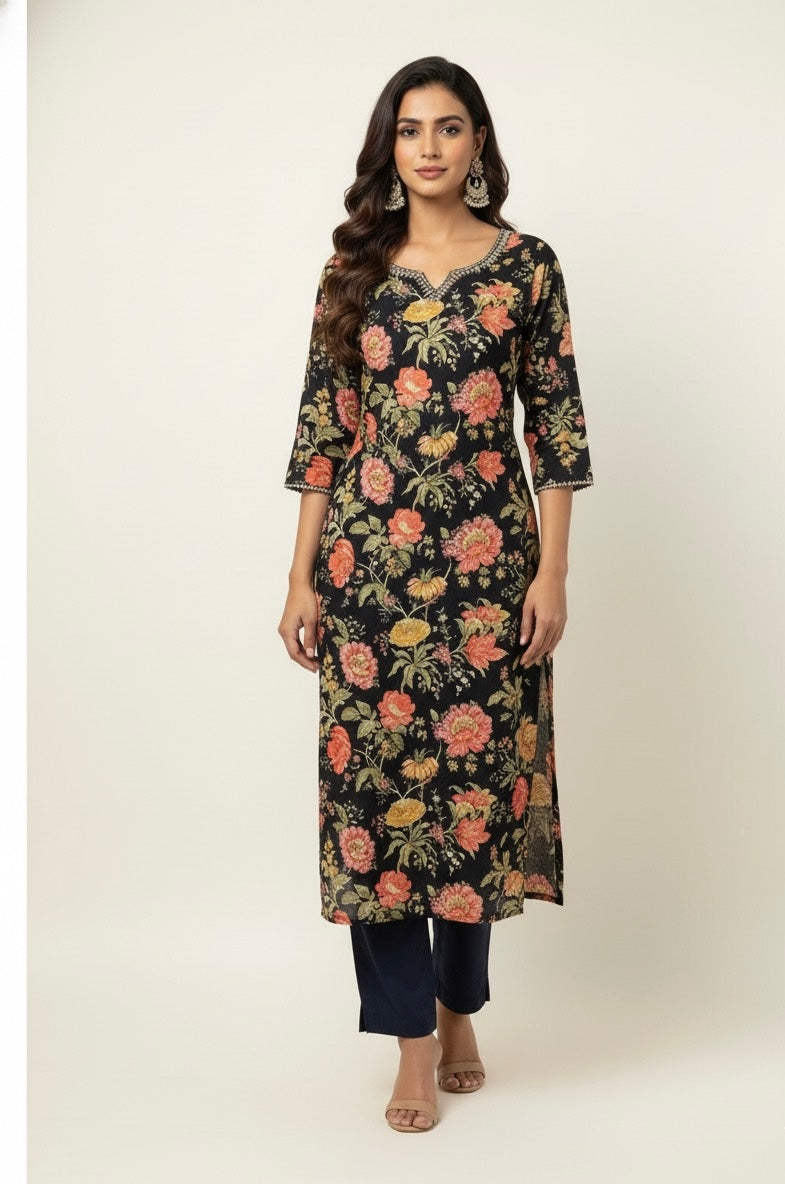 Festival Wear Pure Muslin Floral Print Dupatta Set FW013