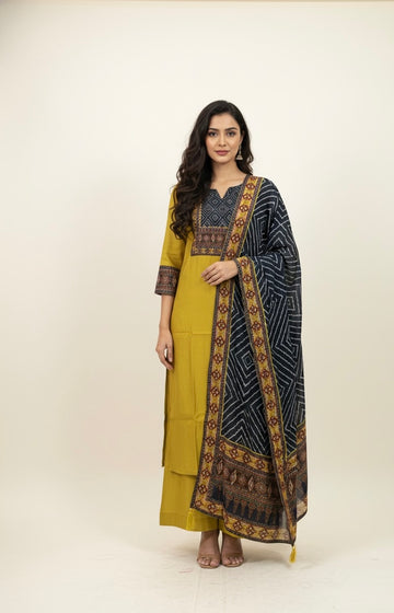 Festival Wear Pure Muslin  Dupatta Set With Embroidery FW006