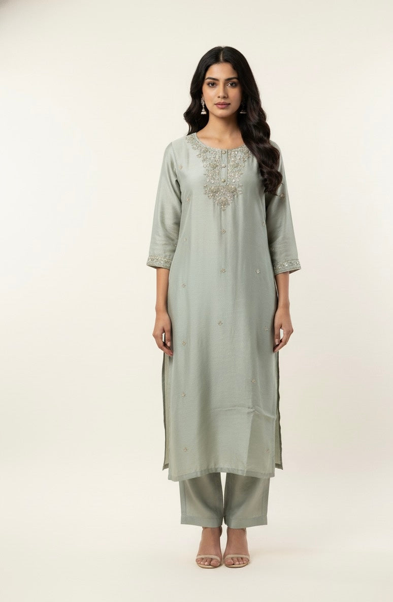 Festival Wear Pure Shimmer Dupatta Set With Embroidery FW008