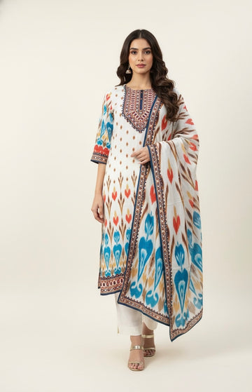 Festival Wear Pure Muslin Dupatta Set With Embroidery FW010