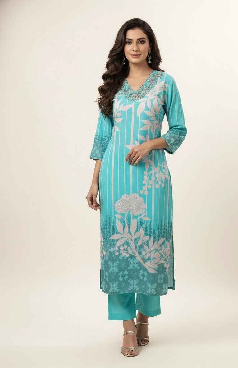 Premium cotton Dupatta Set With Embroidery FW038