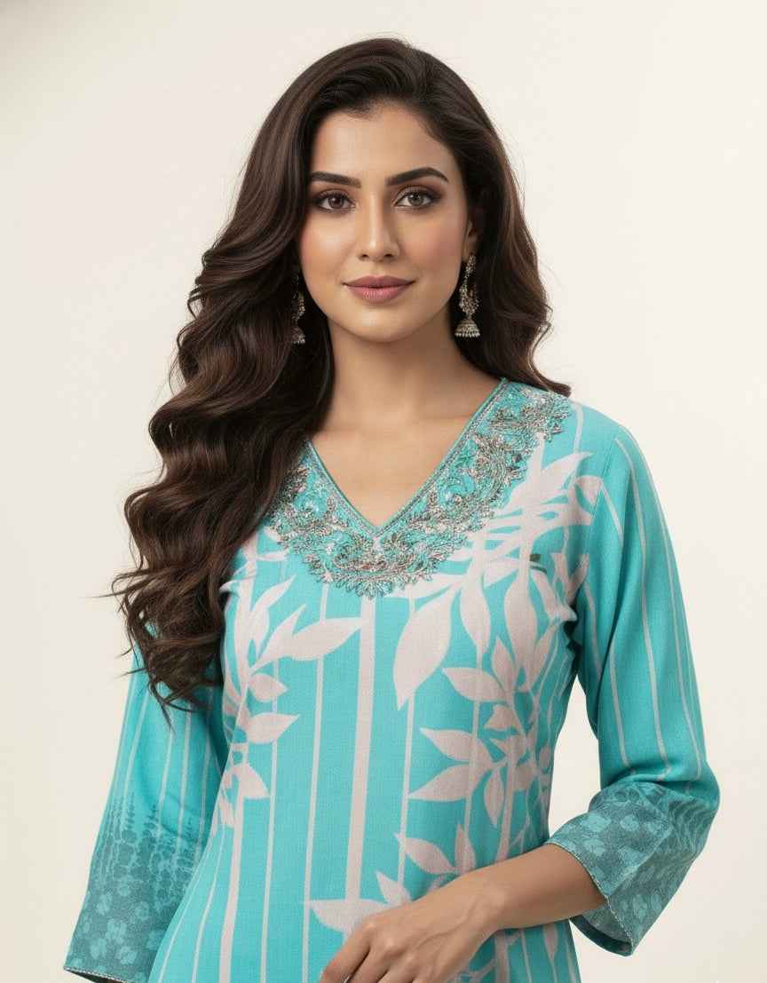 Premium cotton Dupatta Set With Embroidery FW038